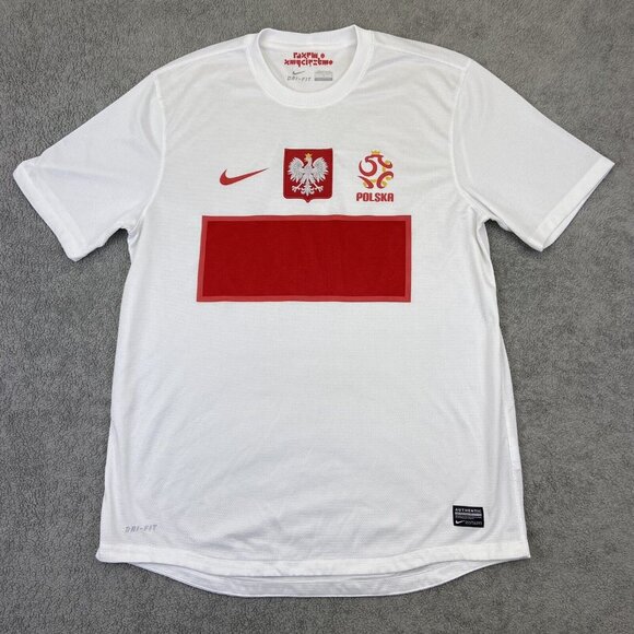 POLAND 2012 2013 HOME FOOTBALL SHIRT‎ SOCCER JERSEY NIKE 450508-105 sz L MEN - Picture 1 of 13